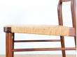 Set of 6  chairs in teak and cane. 