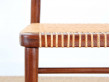 Set of 6  chairs in teak and cane. 