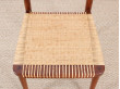 Set of 6  chairs in teak and cane. 