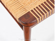 Set of 6  chairs in teak and cane. 