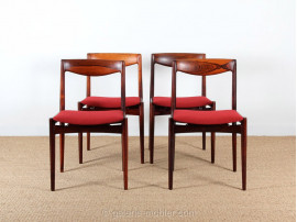 Set of 4 Scandinavian chairs in Rio rosewood