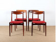 Set of 4 Scandinavian chairs in Rio rosewood