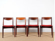 Suite de 4 chaises scandinaves en palissandre de Rio