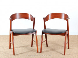 Pair of Scandinavian desk teak chairs