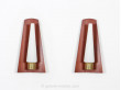 Pair of Scandinavian wall lamps in teak and opal glass