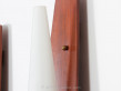 Pair of Scandinavian wall lamps in teak and opal glass