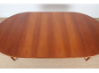 Scandinavian extendable round table in teak, 4/10 seats