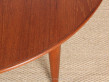 Scandinavian extendable round table in teak, 4/10 seats