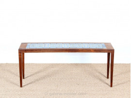 Coffee table / console in rosewood and ceramic tiles top