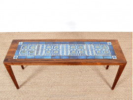 Coffee table / console in rosewood and ceramic tiles top