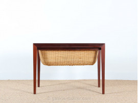 Scandinavian mahogany sewing / occasional table