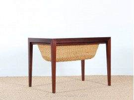 Scandinavian mahogany sewing / occasional table