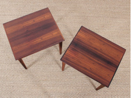 Pair of little coffee or occasional tables in Rio rosewood