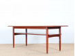 Scandinavian large coffee table in teak