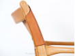 Pair of scandinavian oak and leather easy chairs