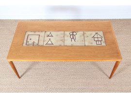 Coffee table in oak and ceramic