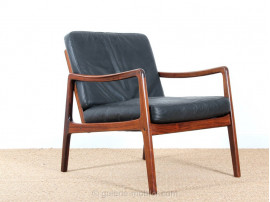 Fauteuil et repose pieds en palissandre de Rio modèle 110 (1951)