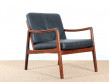 Fauteuil et repose pieds en palissandre de Rio modèle 110 (1951)