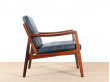 Fauteuil et repose pieds en palissandre de Rio modèle 110 (1951)