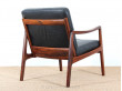 Fauteuil et repose pieds en palissandre de Rio modèle 110 (1951)