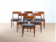 Set of 6 Scandinavian chairs in Rio rosewood
