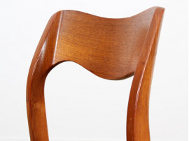 Set of 6 Scandinavian chairs in teak, model 71