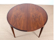 Scandinavian extendable dining table in Rio rosewood,  4/6 seats