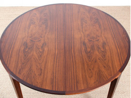 Table de repas scandinave extensible en palissandre de Rio 4/6 pers.