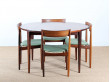 Table de repas scandinave extensible en palissandre de Rio 4/6 pers.