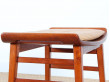 Scandinavian teak stool with a leather cushion