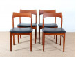 Set of 4 Scandinavian chairs in teak