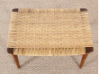 Scandinavian teak and cane stool