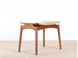 Scandinavian teak and cane stool