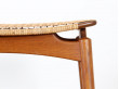 Scandinavian teak and cane stool