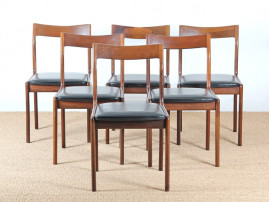 Set of 6 Scandinavian rosewood chairs