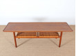 Scandinavian coffee table in oak and cane by Hans Wegner