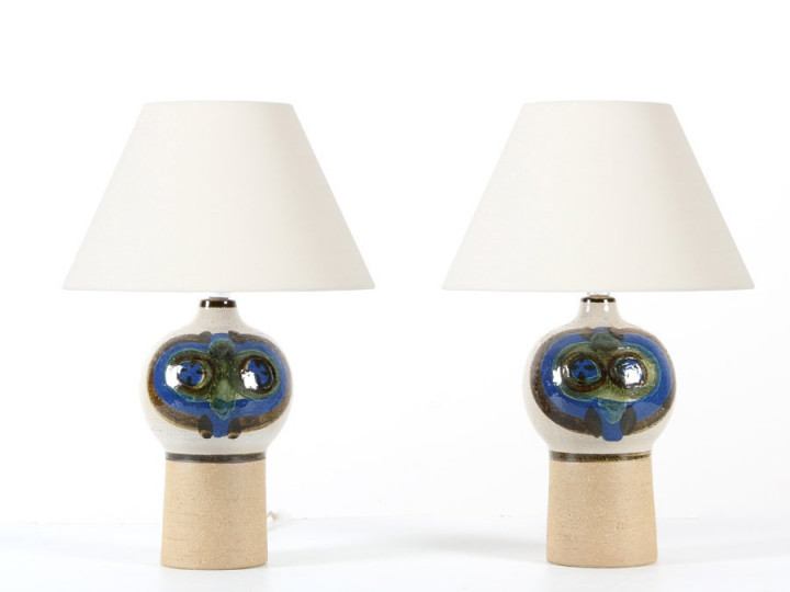 Scandinavian Ceramic Table Lamps, Set of 2