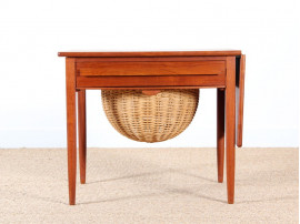 Scandinavian sewing table in teak