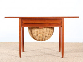 Scandinavian sewing table in teak