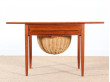 Scandinavian sewing table in teak