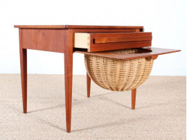 Scandinavian sewing table in teak