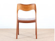 Mid modern set of 4 chairs in rosewood, model 71 by Niels Moller