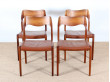 Mid modern set of 4 chairs in rosewood, model 71 by Niels Moller