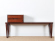 Rosewood hall set : mirror, bench, drawer section