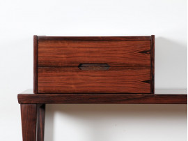 Rosewood hall set : mirror, bench, drawer section