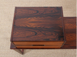 Rosewood hall set : mirror, bench, drawer section