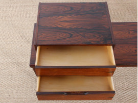 Rosewood hall set : mirror, bench, drawer section
