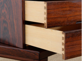 Rosewood hall set : mirror, bench, drawer section