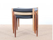 Scandinavian low stool in teak, model 80