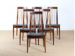 Set of 6 chairs in rosewood